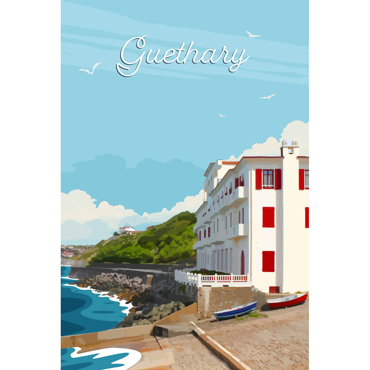 Tableau mural illustration Guethary Tableau mural illustration Guethary