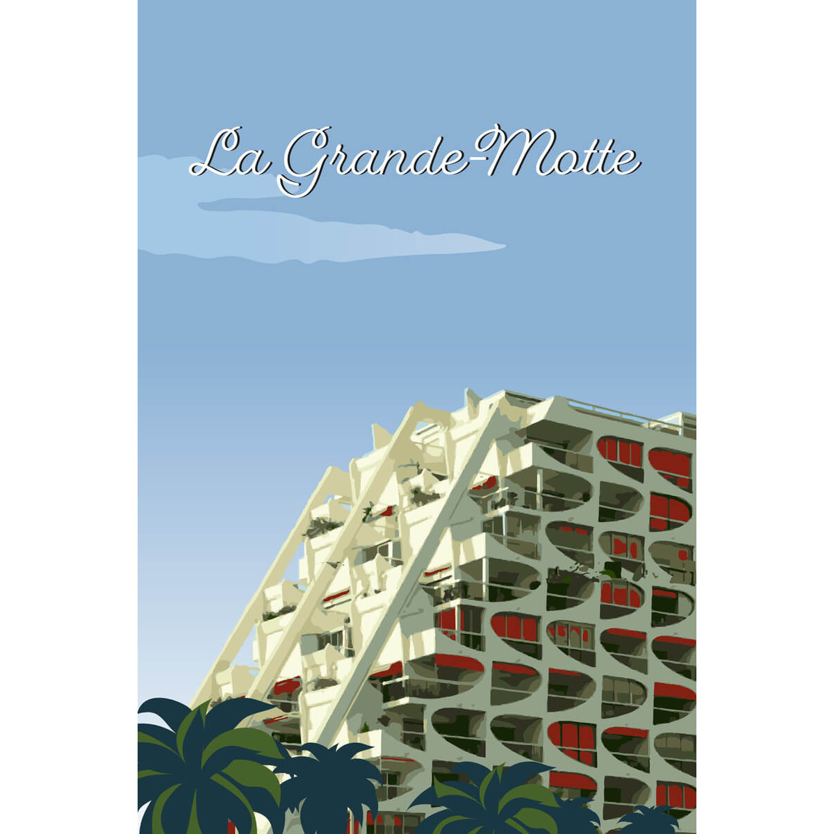 Tableau mural illustration la Grande Motte Tableau mural illustration la Grande Motte