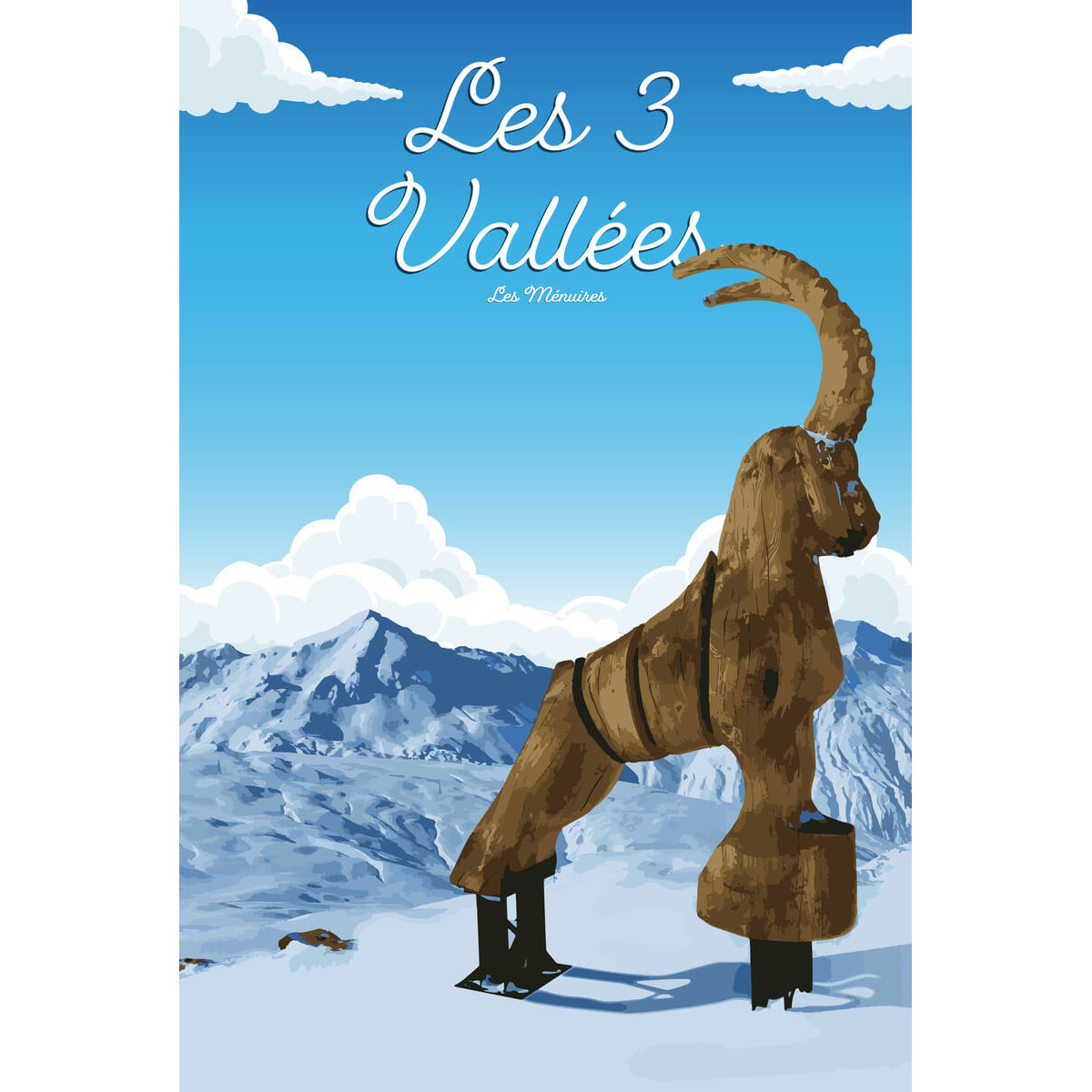 Tableau mural illustration les Ménuires Tableau mural illustration les Ménuires
