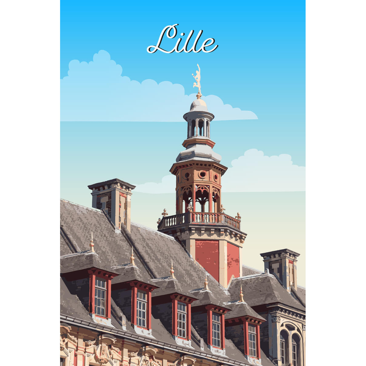 Tableau mural illustration Lille