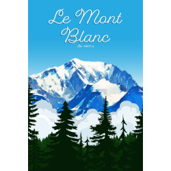 Tableau mural illustration Mont Blanc