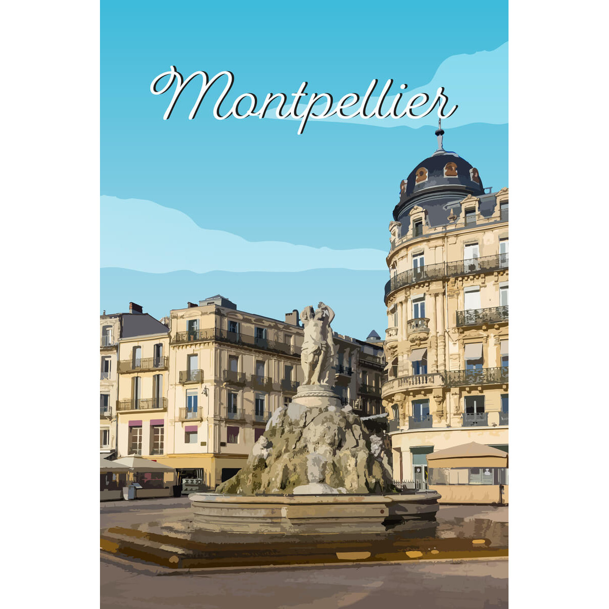 Tableau mural illustration Montpellier Tableau mural illustration Montpellier