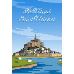 Tableau mural illustration Mont-Saint-Michel de jour
