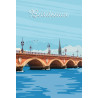 Tableau mural illustration pont de pierre Bordeaux