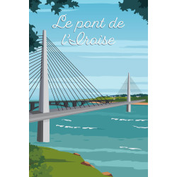 Tableau mural illustration pont Iroise Brest