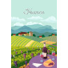 Tableau mural illustration vignoble France Tableau mural illustration vignoble France