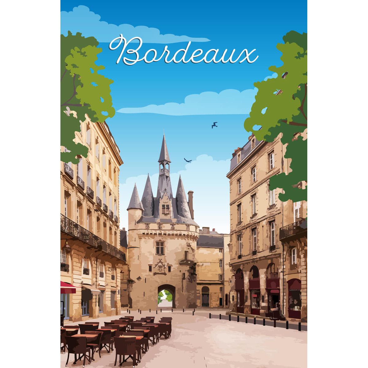 Tableau mural illustration ville de Bordeaux Tableau mural illustration ville de Bordeaux