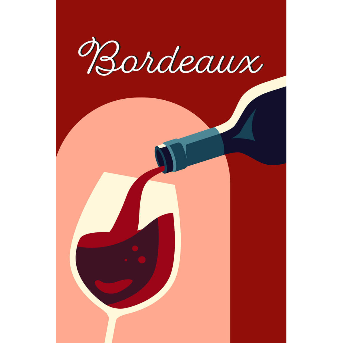 Tableau mural illustration vin de Bordeaux Tableau mural illustration vin de Bordeaux