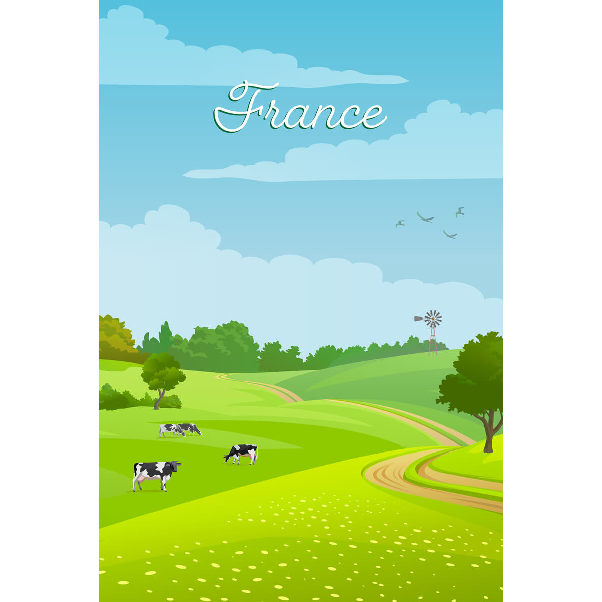 Tableau mural prairie française Tableau mural prairie française
