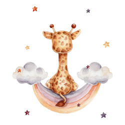 Tableau sur toile girafe rêveuse 30x30 cm