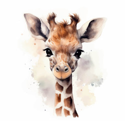 Tableau sur toile girafon enfant 30x30 cm