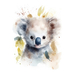 Tableau sur toile koala aquarelle 30x30 cm