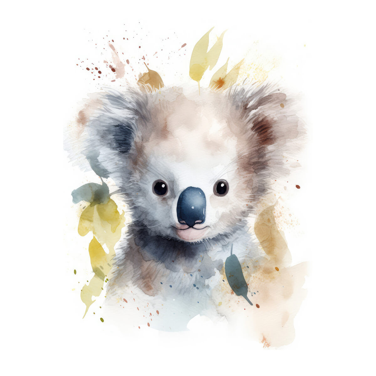 Tableau sur toile koala aquarelle 30x30 cm