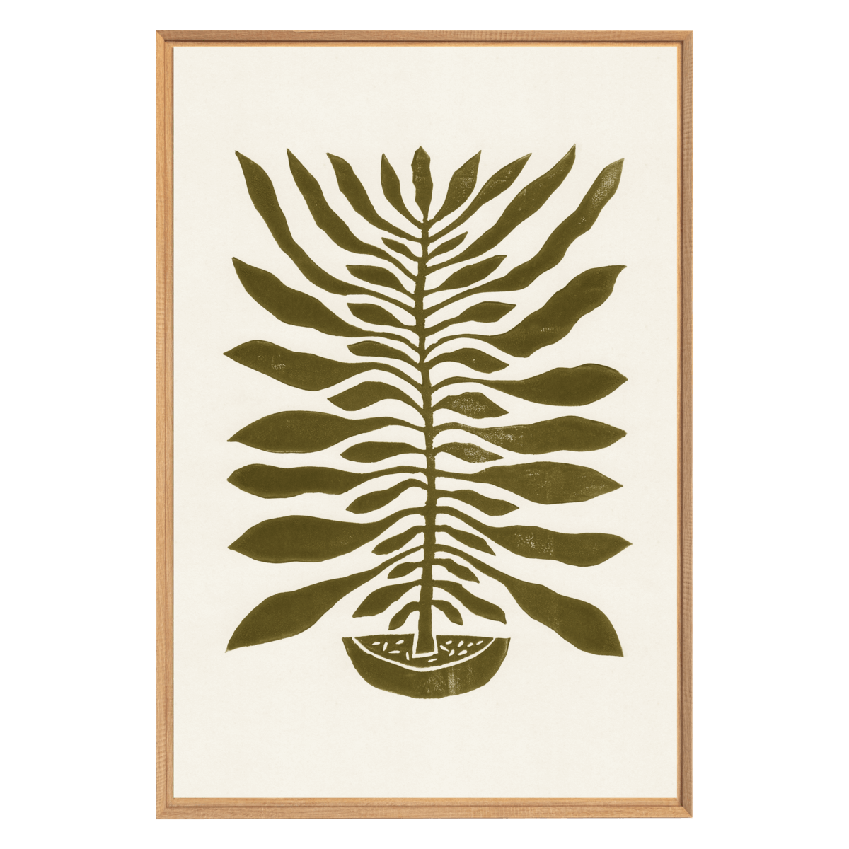 Tableau mural encadré feuille verte 65x97 cm face Tableau mural encadré feuille verte 65x97 cm face