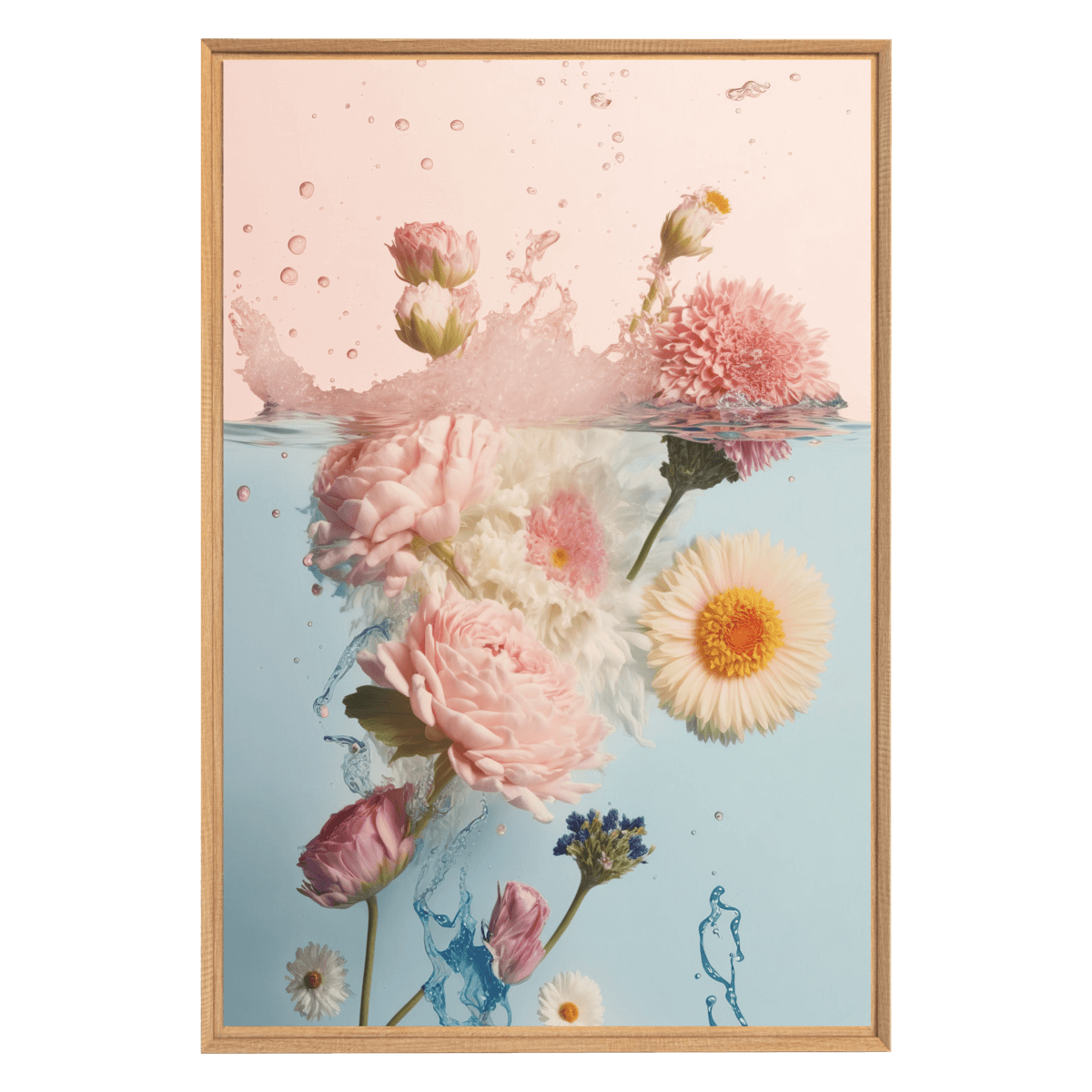 Tableau mural encadré bain de fleur 65x97 cm face Tableau mural encadré bain de fleur 65x97 cm face