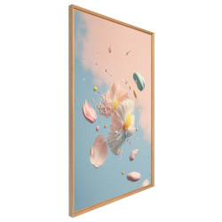 Tableau mural encadré nuage de fleur 65x97 cm biais