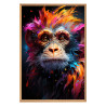 Tableau mural encadré singe vibrant 65x97 cm face