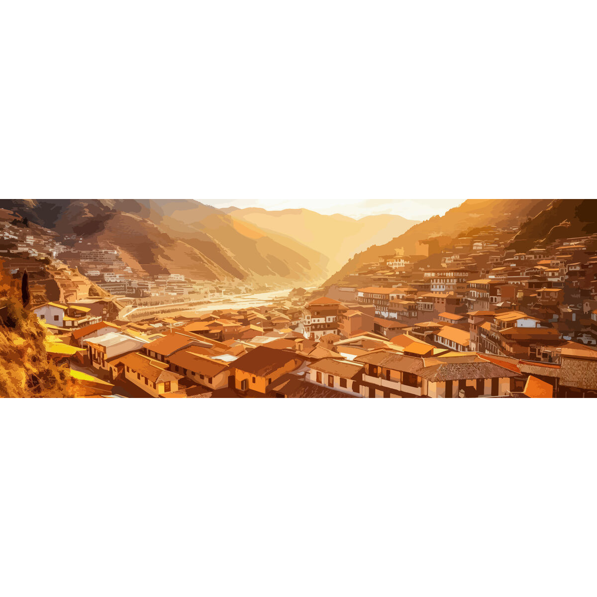 Tableau sur toile village creux Tableau sur toile village creux