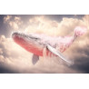 Tableau mural baleine rose