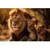 Tableau mural famille lion