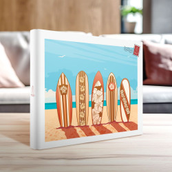 Album photos traditionnel illustration plage surf 120 photos 11,5x15 cm ambiance