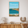 Tableau mural encadré plage en Bretagne 65x97 cm ambiance