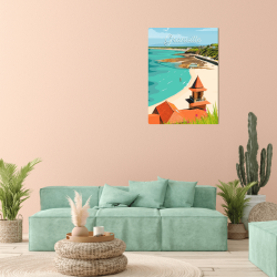 Tableau mural illustration plage de Granville ambiance
