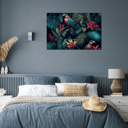 Tableau mural perroquets ambiance