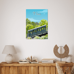 Tableau mural illustration funiculaire de Pau ambiance