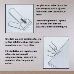 Lot de 6 pinces sous-verre larges acier 4-8 mm infos