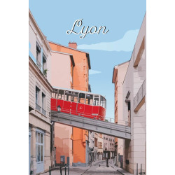 Tableau mural funiculaire de Lyon