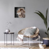 Tableau mural lion de profil 30x30 cm ambiance