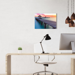 Tableau mural ponton crépusculaire 30x45 cm ambiance
