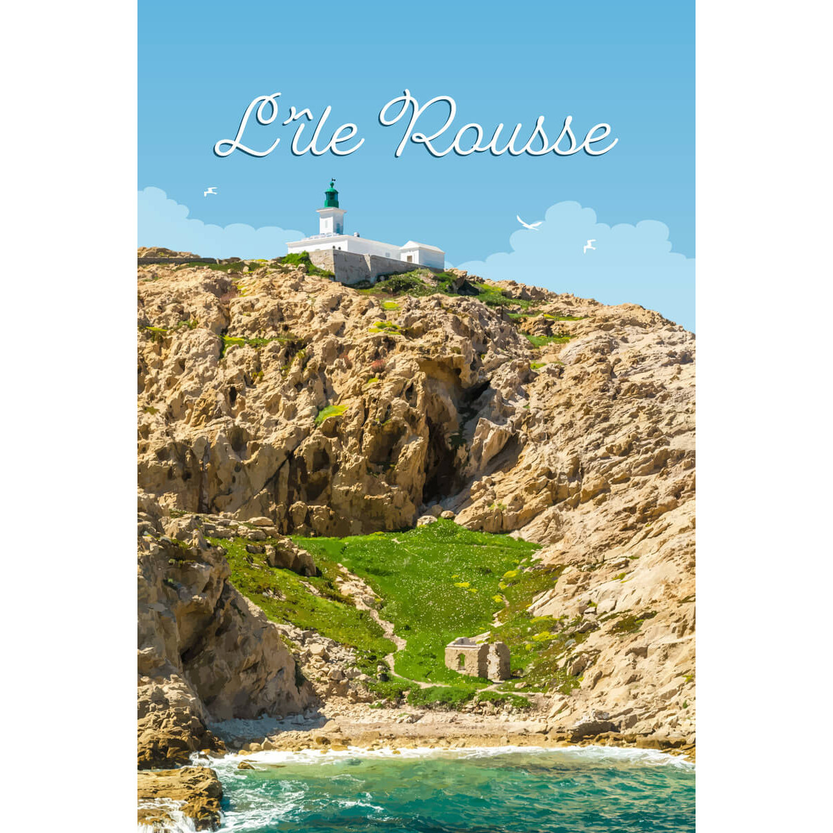 Tableau mural illustration île Rousse