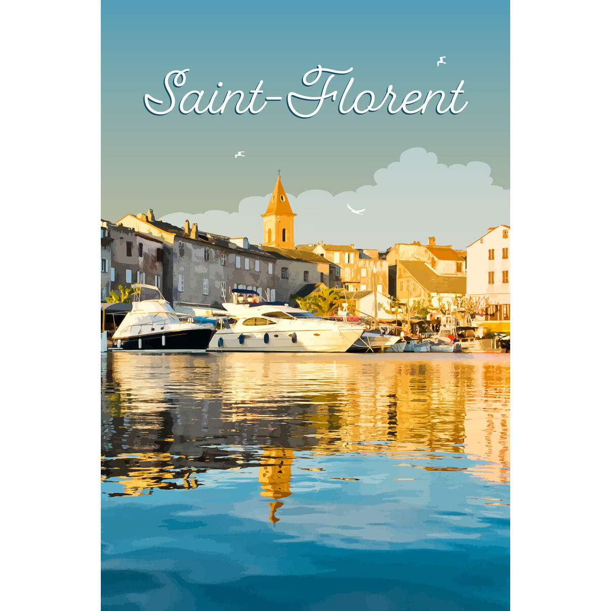 Tableau mural illustration Saint-Florent