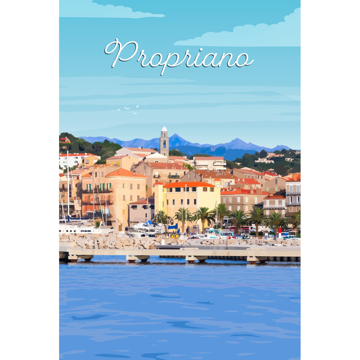 Tableau mural illustration Propriano