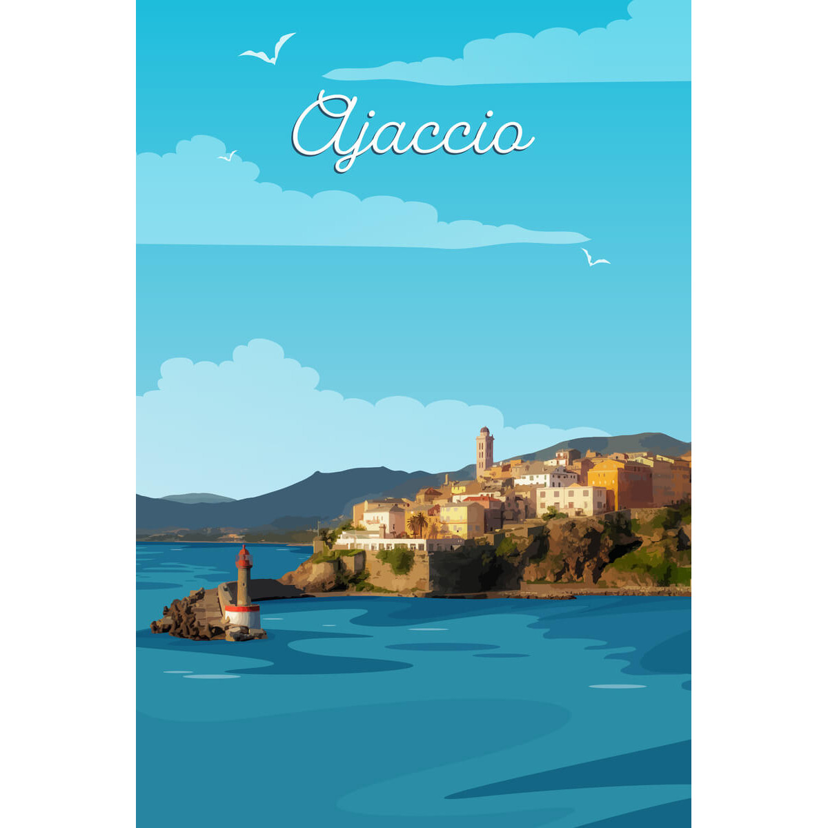 Tableau mural illustration Ajaccio