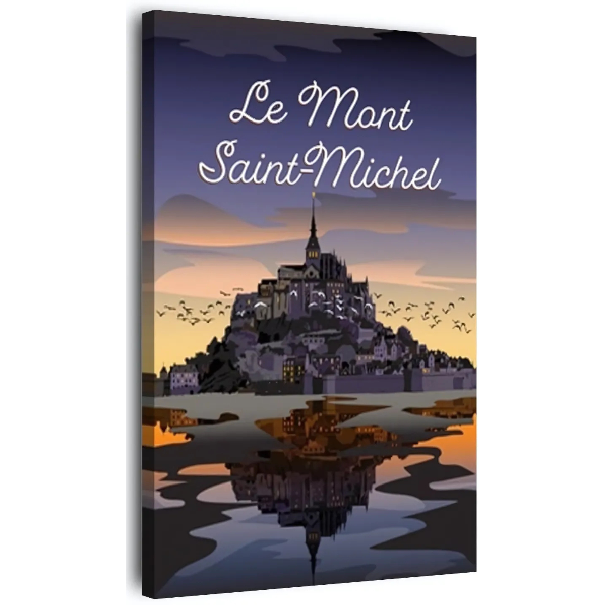 Tableau mural illustration Mont-Saint-Michel sunset | Photoexpression Tableau mural illustration Mont-Saint-Michel sunset | Photoexpression