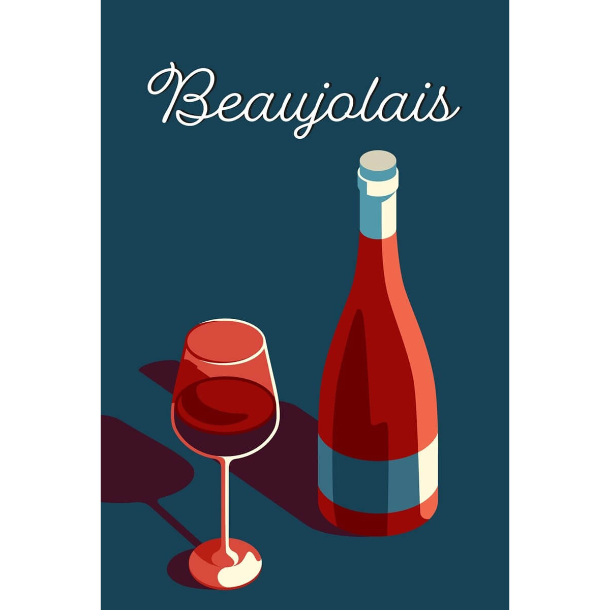 Tableau mural illustration Beaujolais Tableau mural illustration Beaujolais