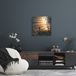Tableau mural aperçu en forêt 30x30 cm mise en ambiance