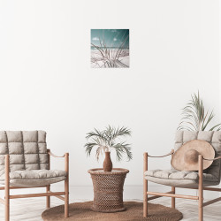 Tableau mural brindille herbe 30x30 cm mise en ambiance