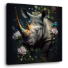 Tableau mural rhinocéros fleuri