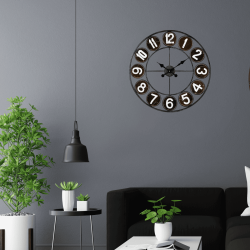 Horloge Loft noir 60 cm