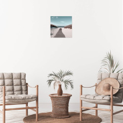 Tableau mural chemin sable 30x30 cm mise en ambiance