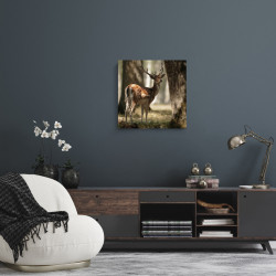 Tableau mural daim nature 30x30 cm mise en ambiance