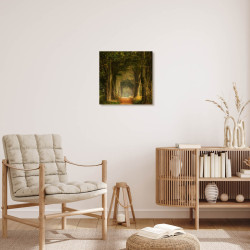 Tableau mural forêt poétique 30x30 cm mise en ambiance