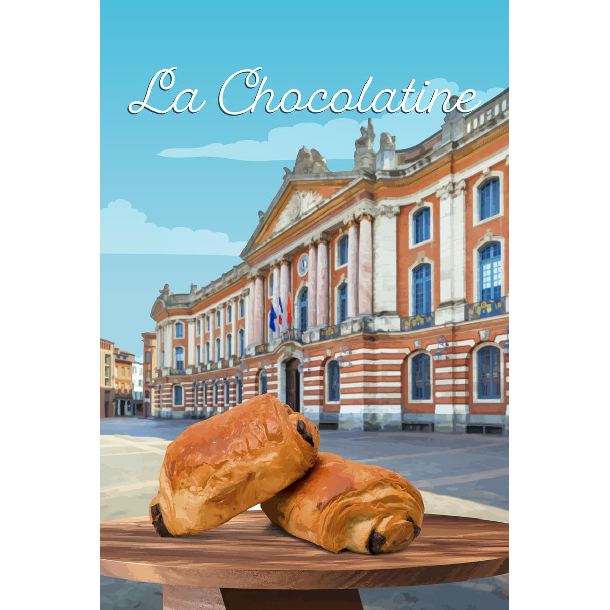 Tableau mural illustration chocolatine Tableau mural illustration chocolatine