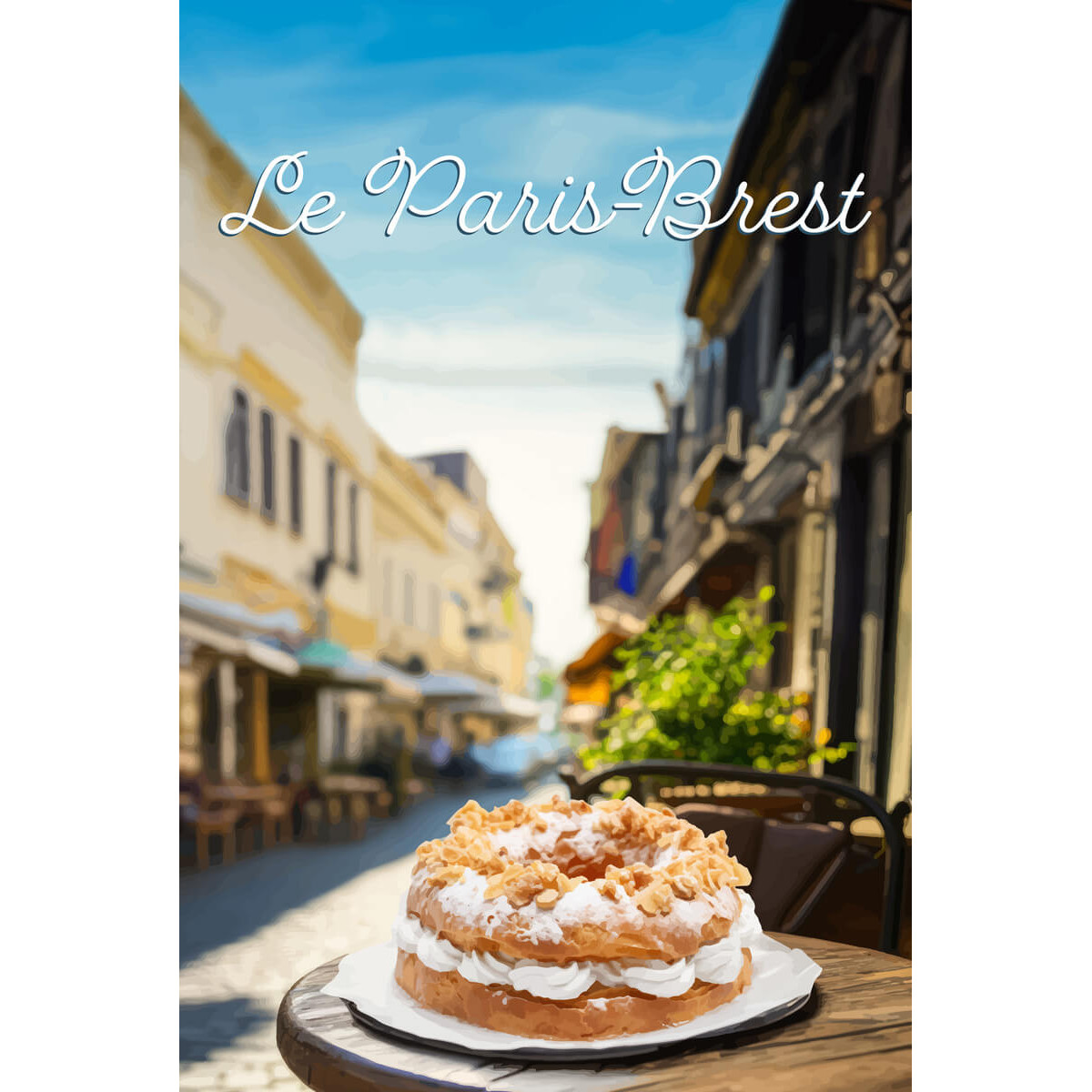 Tableau mural illustration Paris-Brest Tableau mural illustration Paris-Brest