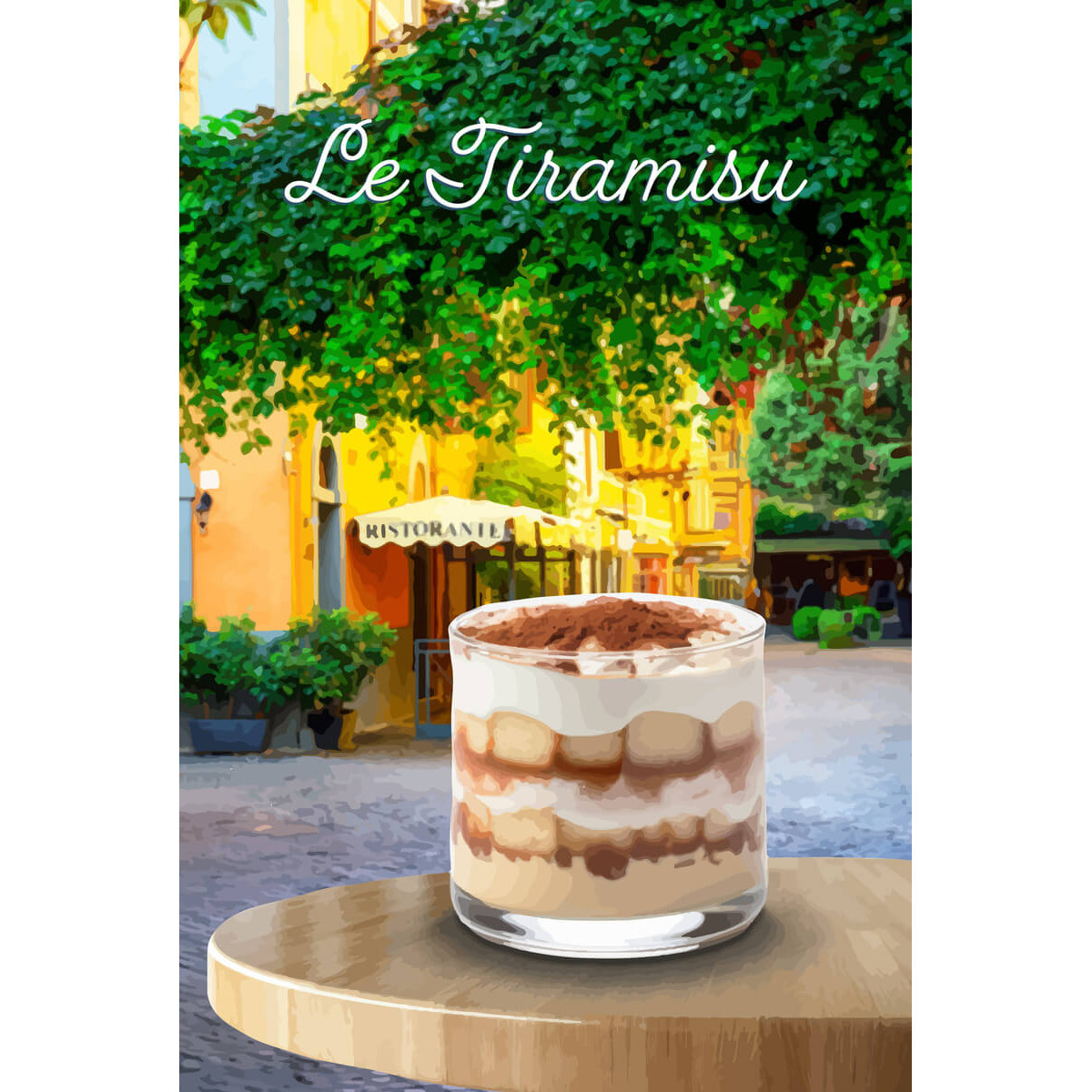 Tableau mural illustration tiramisu Tableau mural illustration tiramisu