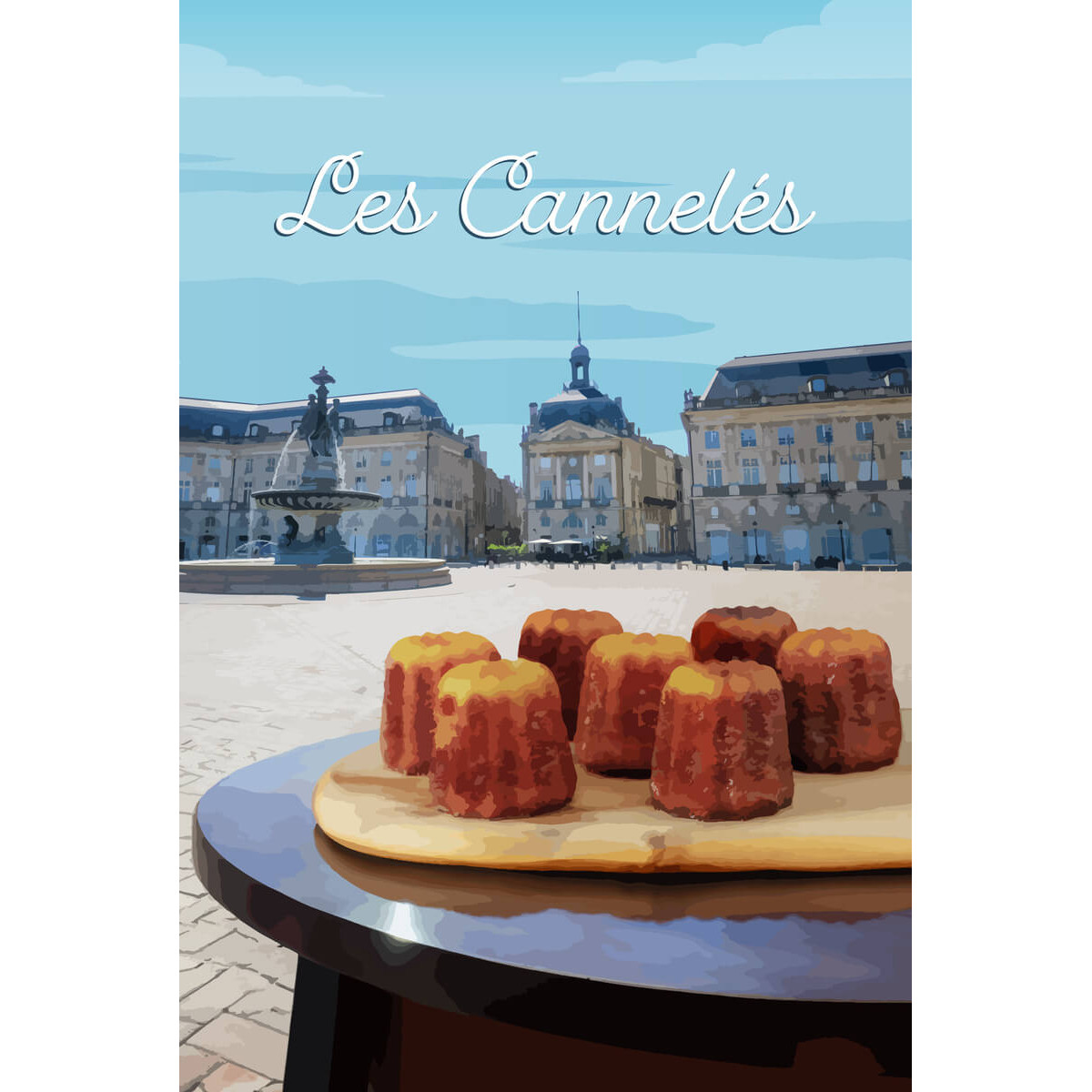 Tableau mural illustration cannelés Tableau mural illustration cannelés